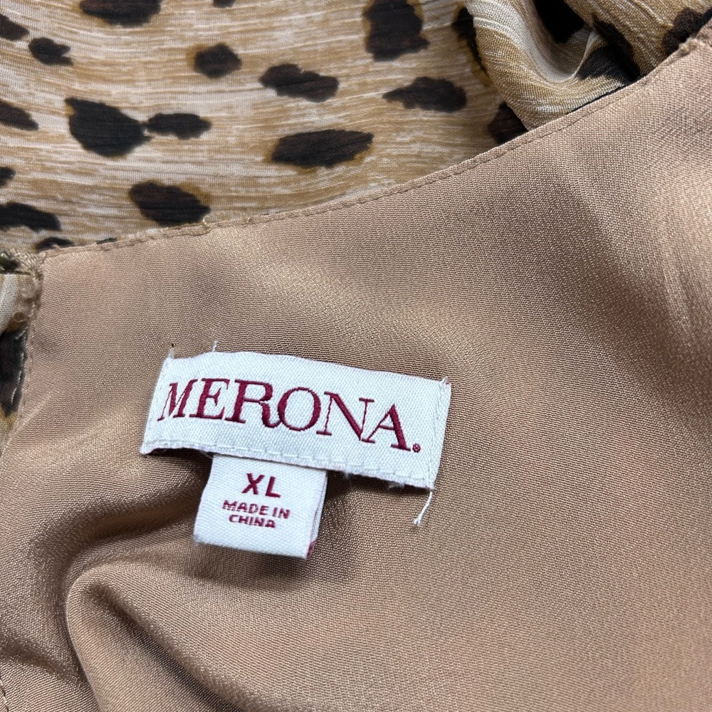 Merona Animal Print Women's Blouse - Black and Tan - Picture 3 of 5